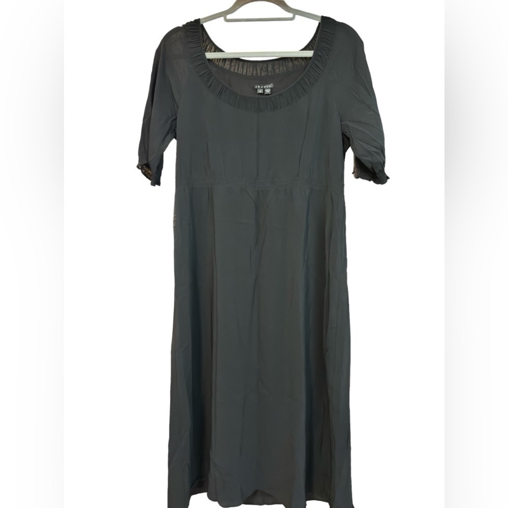 THEORY | Silk/Viscose Dazell Charm Lined Scoop Neck Shift Dress (M)
